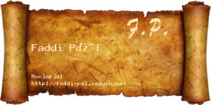 Faddi Pál névjegykártya